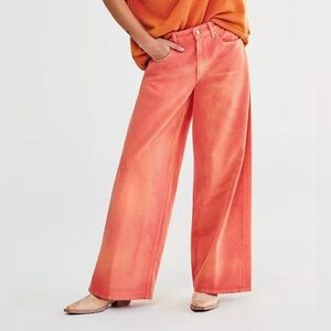 M082 // NWT // Free People WE THE FREE $148 Waterfalls Wide Leg Jeans // 33